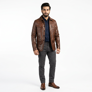 Blouson universitaire en cuir de vachette enduit résistant à l'eau de haute qualité 2026 pour hommes, couleur personnalisée, 100 % cuir, style vintage, à capuche - Product Image 1