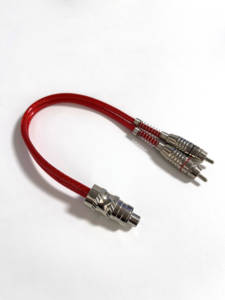 Cable de audio de 2 machos a 1 hembra RCA, conector niquelado, tejido de alta densidad, transmisión estable, sonido estéreo de alta fidelidad - Product Image 2