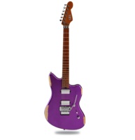 Guitarra Eléctrica de Acero con Cuerpo de Aliso Sólido, Mástil de Arce Flameado Tostado, Trémolo con Bloqueo Floyd Rose y Acabado VS200