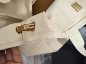 Custom <b>Gold</b> Hardware Sturdy Bottom Durable Vintage Canvas Boat Tote Natural Cotton Coastal Charm Style <b>Bag</b> - Product Image 2