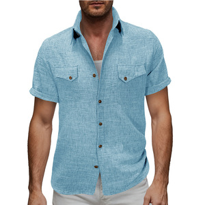 Camisa Casual de Verano para Hombre, Personalizada, con Doble Bolsillo, Estilo Normcore, Transpirable, Semi-planchada - Product Image 2