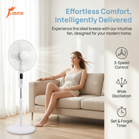 Ventilateur sur pied télécommandé 16 pouces, silencieux, avec minuterie, blanc, hauteur réglable, pour chambre et salon