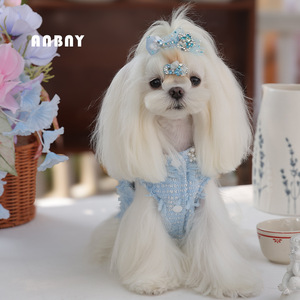 Anbeini Otoño Invierno Linda Socialite princesa ropa para mascotas para <span class=keywords><strong>Shih</strong></span> <span class=keywords><strong>Tzu</strong></span> Pomeranian Poodle perros pequeños nuevo vestido de poliéster - Product Image 6