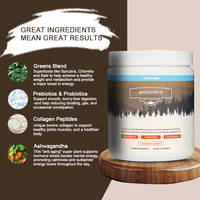 Complément Alimentaire Superfood Bio à Marque Blanche - Spiruline, Probiotiques, Ashwagandha, Peptides de Collagène, Fraise, Limonade OEM