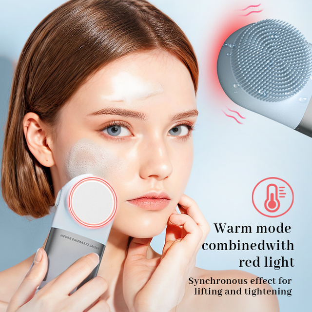 Portable Electric Rechargeable Facial Cleaning Brush Skin Rejuvenation IPX7 Waterproof Deep Cleansing Sonic Vibrating Silicone