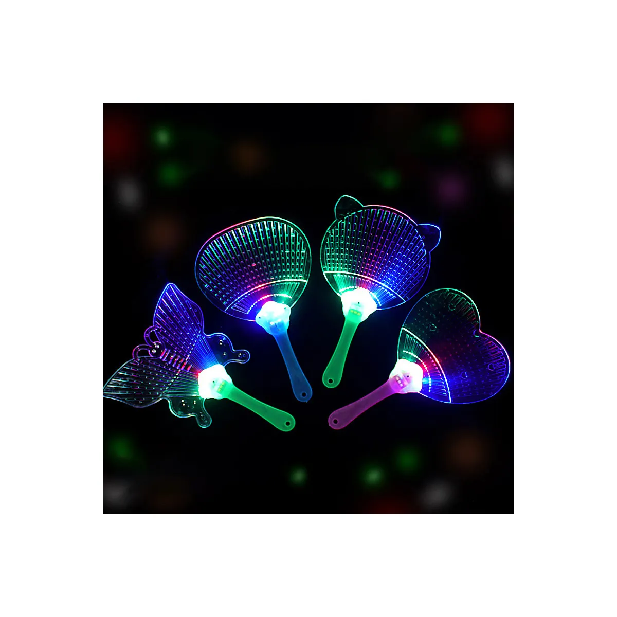 Glowing Toy Novel đầy màu sắc phát sáng phim hoạt hình nhấp nháy ánh sáng nhựa trẻ em quay Cây Đũa phép dẫn Fan