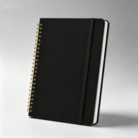 Carnet à spirales A5 personnalisé avec bande élastique, reliure dorée, impression de logo OEM, pour le bureau, l'école, ou comme cadeau