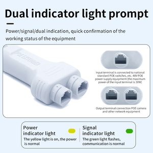 Extenseur et répéteur de réseau POE 3 ports en promotion avec 1 entrée 10/100M et 2 sorties RJ45 pour appareils IP (moniteur) - Product Image 2