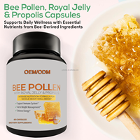 Kapsul Serbuk Sari Lebah Berkualitas Tinggi, Kapsul Royal Jelly dan Propolis Lebah, Suplemen Serbuk Sari Lebah Alami untuk Dewasa