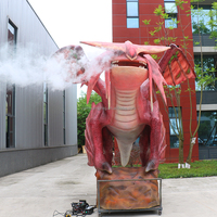 Exposition d'événement commercial de parc à thème présentant le grand modèle de sculpture dynamique animatronique de dragon volant de dragon occidental