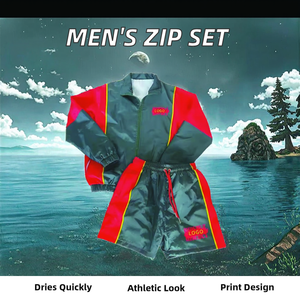 Conjunto Deportivo de Dos Piezas para Hombre, Estilo Urbano, Cortavientos, Secado Rápido, Tejido de Poliéster y Algodón, Personalizado por los Mejores Fabricantes - Product Image 3