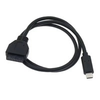 Cable USB 3.0 de 0.7M para Panel Frontal, 19/20 Pines a USB 3.1 Tipo-C, para Chasis de Computadora y Adaptador de Disco Duro Móvil