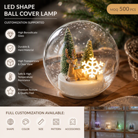 Lampe de chevet en verre borosilicate en forme de boule LED personnalisée, fournisseur ODM, vente en gros en vrac