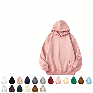 Unisex Oversized Hooded Sweatshirt Solid Color Cotton Fleece Casual Pullover Hoodie Autumn Wear - Product Image 1