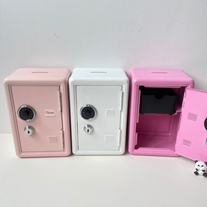 <b>Locking</b> Bank-Dual Key Lock Metal Rectangular Mini Safe Personal Small Storage <b>Box</b> for Coins Cash Jewelry Collection - Product Image 6
