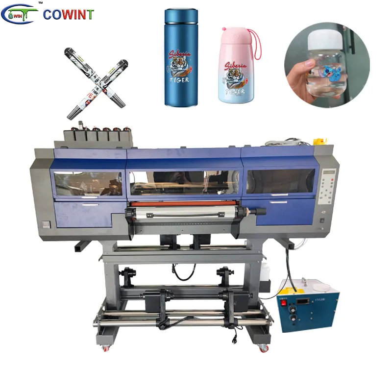 Cowint automática 24 "2024 DTF UV rollo de impresora de inyección de tinta de cristal máquina 3 EPS i3200 cabezas nueva impresora UV DTF para impresión por transferencia