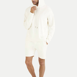 Ensemble de survêtement en coton pour homme, sweat à capuche et short, cordon de serrage, coupe confortable - Product Image 5