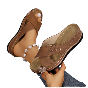QLFashion Sandales <span class=keywords><strong>compensées</strong></span> d'été à bout ouvert pour femme, avec amorti et semelle épaisse ajourée, pointure 43, vente en gros 231 - Product Image 4