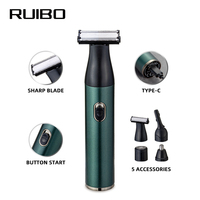 4in1 charge indolore portable USB épilateur nez barbe sourcils tondeuse rasoir électrique