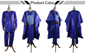H & D Africa Bazin Rich, vêtements africains imprimés, hauts et pantalons, style Dashiki africain intense, robe longue pour hommes - Product Image 5