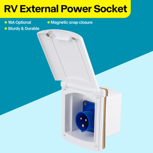 Prise de courant externe pour <span class=keywords><strong>camping</strong></span>-<span class=keywords><strong>car</strong></span> 16A 32A, <span class=keywords><strong>connecteur</strong></span> d'alimentation pour caravane et <span class=keywords><strong>camping</strong></span>-<span class=keywords><strong>car</strong></span> - Product Image 2