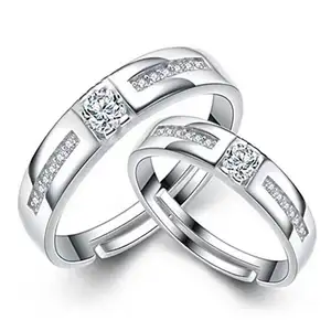 S925 anillo de pareja de plata esterlina apertura anillo de hombres y mujeres japonés y Corea del Sur propuesta simple estudiantes