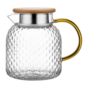 <span class=keywords><strong>Carafe</strong></span> à eau Offre Spéciale de grande capacité Pichet en verre Borosilicate Pichet à eau avec couvercle en acier inoxydable Pichet à eau avec verres - Product Image 4