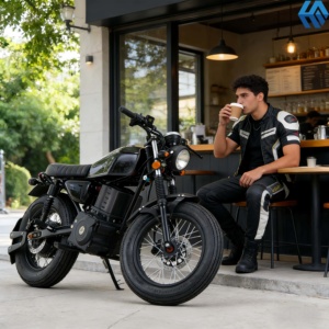Motocicleta Deportiva Eléctrica Todoterreno, Batería de Litio de 2000W, 72V, Alta Velocidad, 80km/h, Estilo <span class=keywords><strong>Cafe</strong></span> <span class=keywords><strong>Racer</strong></span> - Product Image 1