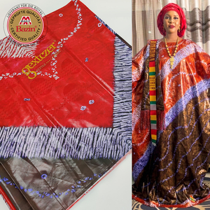 <span class=keywords><strong>Tela</strong></span> Bazin Africana Estampada Directa de Fábrica, Material de Costura Original Nigeriano para Mujer, No se Destiñe Después del Lavado - Product Image 6