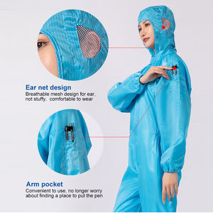 Mono lavable antiestático para sala limpia de fábrica de alimentos industriales, Mono para sala limpia con capucha, Esd traje de ropa, saltos antiestáticos - Product Image 6