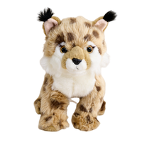 Vente en gros Peluche lynx jaune debout par simulation Animal en peluche Cadeau d'anniversaire pour enfants Poupée en peluche léopard réaliste