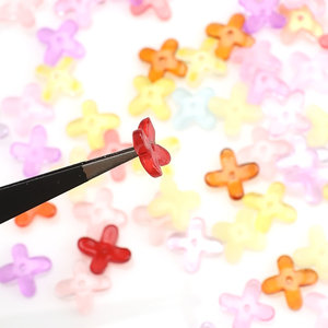 Zhubi manik kaca bentuk salib warna-warni 10X12MM warna ajaib manik Spacer kristal semanggi untuk pembuatan DIY - Product Image 3