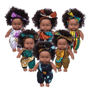 Poupée noire nouveau-né, jouet pour bébé fille, poupée africaine avec vêtements en tricot, jouets pour enfants - Product Image 1