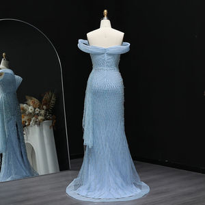 Jancember LSZ115 Elegante Vestido Lila con Abertura en el Hombro para Fiesta de Noche, Graduación, para Mujer - Product Image 5