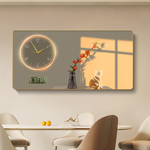 Peinture murale moderne en cristal et porcelaine avec horloge pour la décoration de <span class=keywords><strong>restaurant</strong></span>, horloge murale de luxe encadrée en PVC - Product Image 5