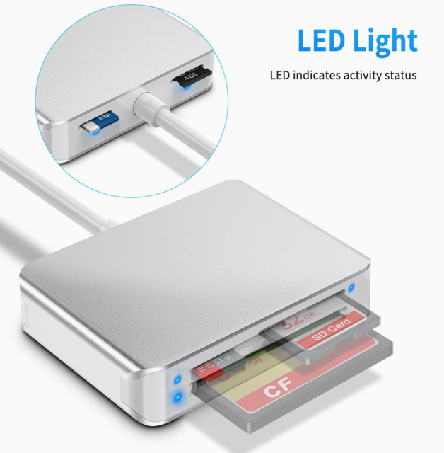 Manufacturer's USB 3.0 High-speed Shooting and Card Reading Camera 5-in-1 Multi-functional CF/SD/M2/TF Card Reader
