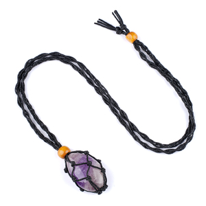 <span class=keywords><strong>Collier</strong></span> en <span class=keywords><strong>maille</strong></span> de pierre ajustable fait à la main, pendentif en cristal en forme de larme, bijoux bohèmes pour femmes - Product Image 5