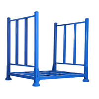 Étagères de stockage pliables en acier robustes avec revêtement en poudre personnalisé, palettes en acier empilables et pliables pour entrepôt
