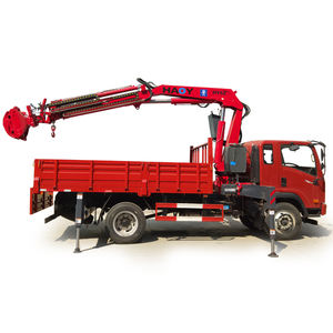 Mini Camión grúa 6 toneladas HAOY pluma plegable Camión grúa poste de elevación con abrazadera accesorio 13m de altura <span class=keywords><strong>para</strong></span> la construcción - Product Image 2