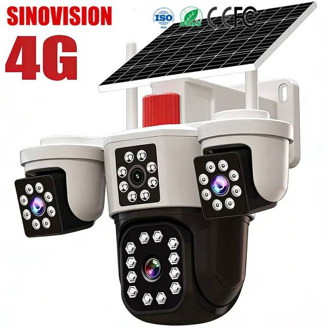 Own Factory Custom 4G Triple Lens PTZ Camera 3MP AI Auto Tracking OKAM 360 Degree Low Cost Wholesale