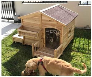 בית מחסה לכלבים מעץ עמיד בפני מזג אוויר בר קיימא בגודל בינוני עד גדול מקורה חיצונית כלב כלב כלב חם חיות מחמד בית חורף - Product Image 2