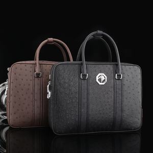Maletín de lujo para hombre, bolso de mano, bandolera y bolso cruzado, 100% cuero de avestruz sudafricano - Product Image 4