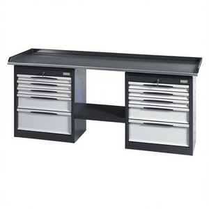 Steel Workbench With Drawers And <b>Storage</b> Cabinet For <b>Workshop</b> Use - Product Image 2
