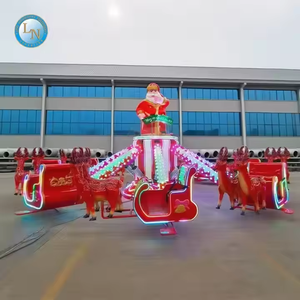 Manège de Noël le plus populaire sur le thème du Père Noël et du renne, avec traine et avion télécommandé, pour le carnaval - Product Image 5