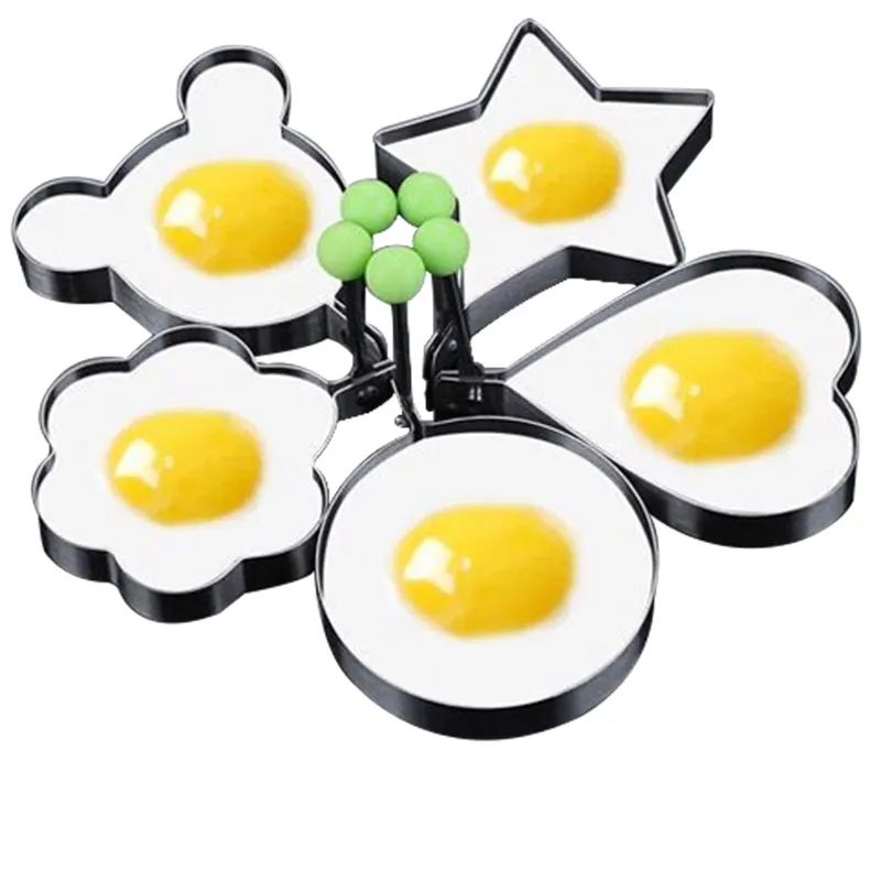 Molde de omelete de aço inoxidável, utensílios criativos, conjunto de anéis de ovo friado