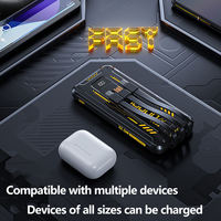 Nouvelle conception de batterie externe portable mince et fine 10000/20000mAh, charge rapide PD22.5W, affichage LED, 3 câbles intégrés, batteries externes pour téléphone