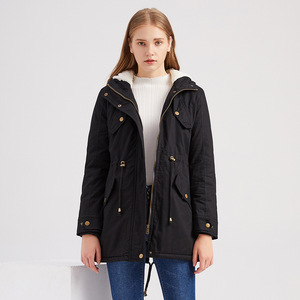 Parka Imbottito in Poliestere <span class=keywords><strong>con</strong></span> Cappuccio, Fodera in Peluche, <span class=keywords><strong>Cappotto</strong></span> Invernale Casual e Caldo per Signore e Donne - Product Image 3