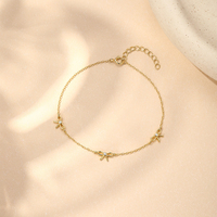 À la mode femmes bijoux cadeau Fine 925 argent 18k plaqué or géométrie étoile CZ nœud papillon breloque lien Bracelet