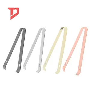 Bar Tool Stainless SteelClip Metal Copper Mini Food Salad Serving Ice Cube Tongs For Coffee Kitchen Bar