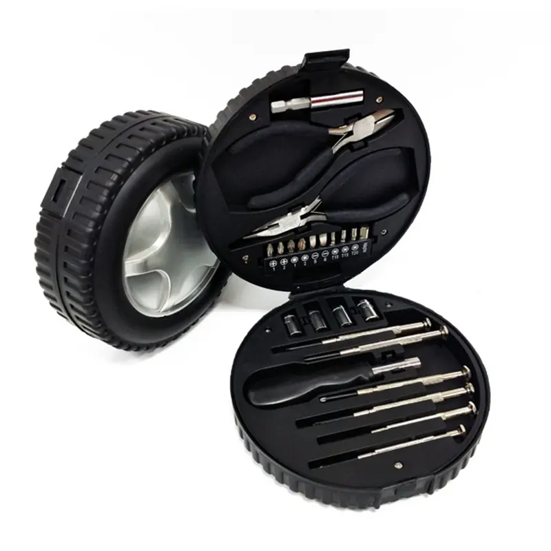Hot Sale Günstige Lager produkte 24pcs Mini Repair Tool Set Reifen form 4s Shop Geschenk werkzeuge für Auto